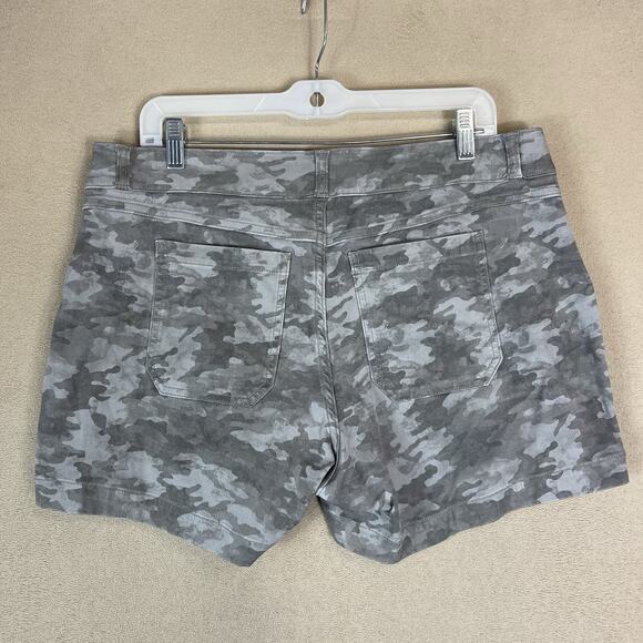 Spanx Short Womens XL Gray Camo Pull On Twill Regular Fit Stretch 4.5" - Picture 10 of 13